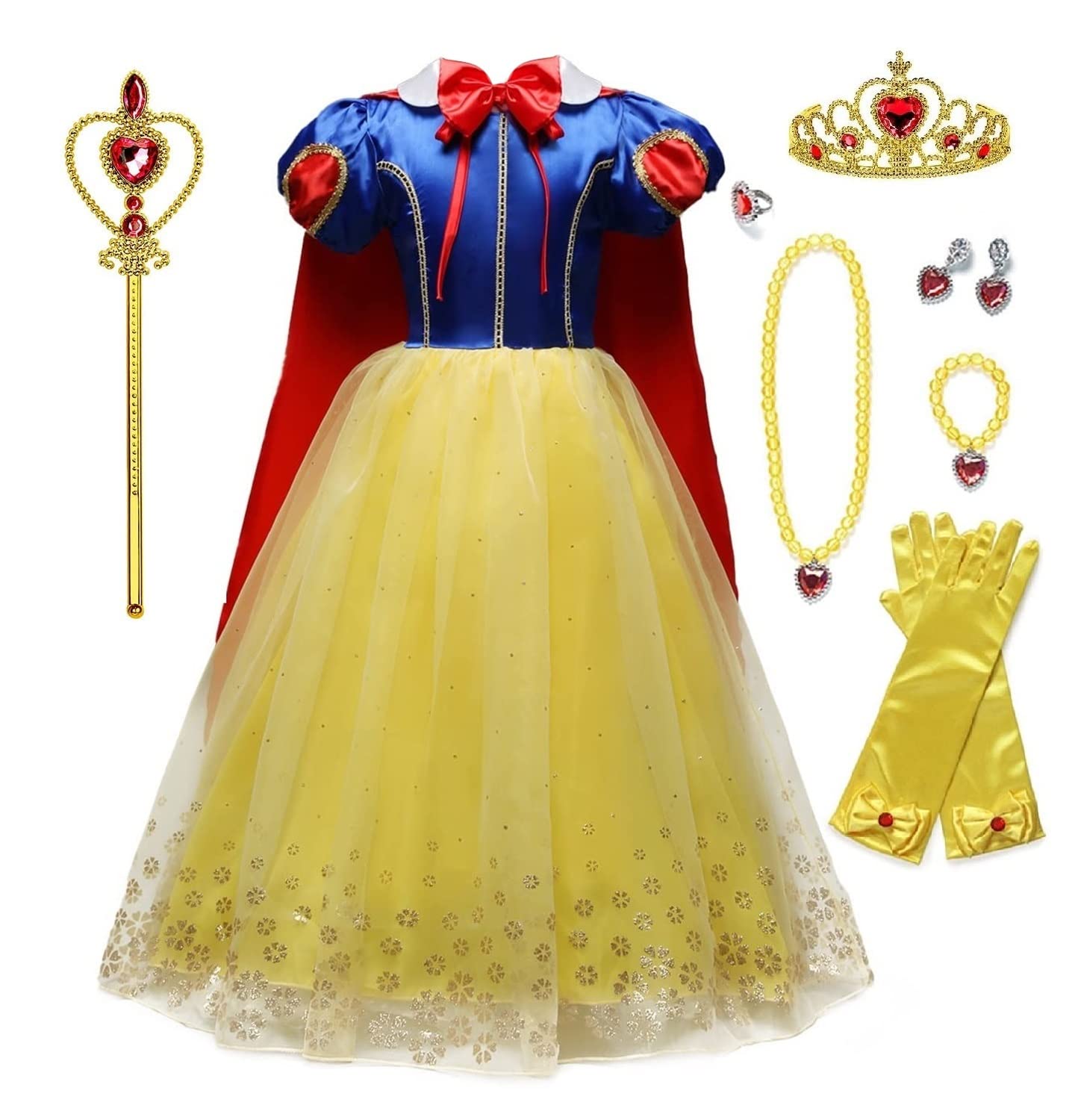 Chektin Yellow Princess Dresses For Girls Costumes Cape For Toddlers Accessories Party Birthday (Yellow #2, 3T/90)