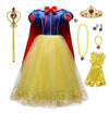 Chektin Yellow Princess Dresses For Girls Costumes Cape For Toddlers Accessories Party Birthday (Yellow #2, 3T/90)