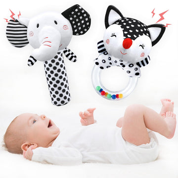 XIXILAND Baby Rattles for 0-6 Months - Soft Sensory Toys for Infants, Brain Development, Perfect Newborn Shower Gift