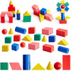 70 Pcs Wood Geometric Solids Mini 3D Shapes for Teaching Classroom Manipulatives for Elementary School Geometric Shapes 3D Shape Blocks for Kids Geometry Math Kindergarten Preschool Learning