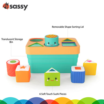 Sassy Sushi Sorter, 7 Piece Set, Multi-Color Plastic Kitchen Tool, Model 80804