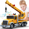 Kids Toys for 3 4 5 6 7 8 Years Old Boys, Crane Truck Toy with Lights, Sounds, Toddler Friction Powered Truck Vehicle Toy for Bo