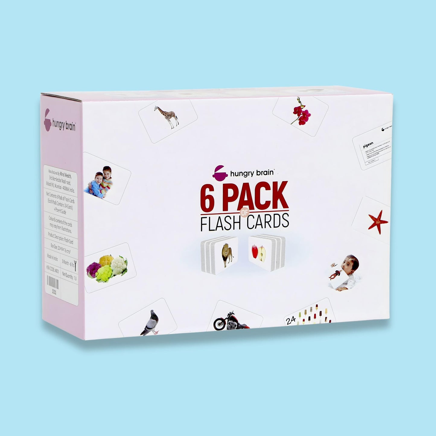 My First Pack Of 6B Baby Flash Cards 3 Months+ | Montessori Learning Cards For Toddlers | Early Brain Development | Improve Voca