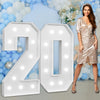 imprsv Marquee Numbers Large 20th Birthday Decorations - 4ft Light Up Foam Number 20, Age 20, Perfect Party Decor for Men and Women