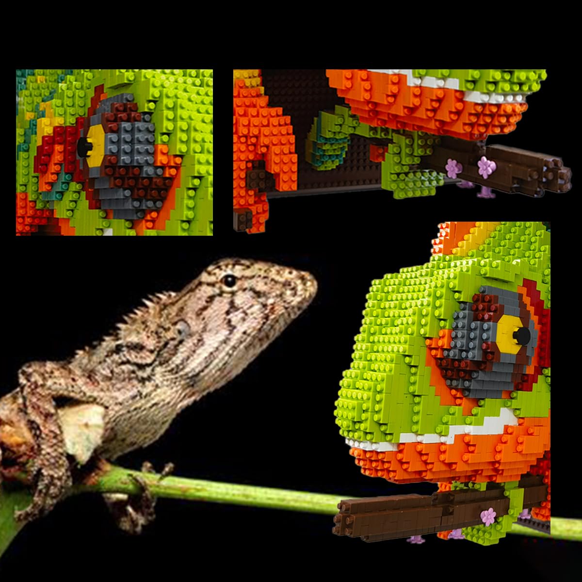 Bdydt Wall Art Chameleon Building Blocks Set; A Wall Decor Set For Adults Who Love Creative Hobbies(2688 Pieces) Toys Gifts For