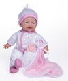 Jc Toys La Baby Caucasian 11-Inch Small Soft Body Baby Doll La Baby | Washable |Removable White And Pink Outfit W/Hat, Pacifier & Blanket | For Children 12 Months +