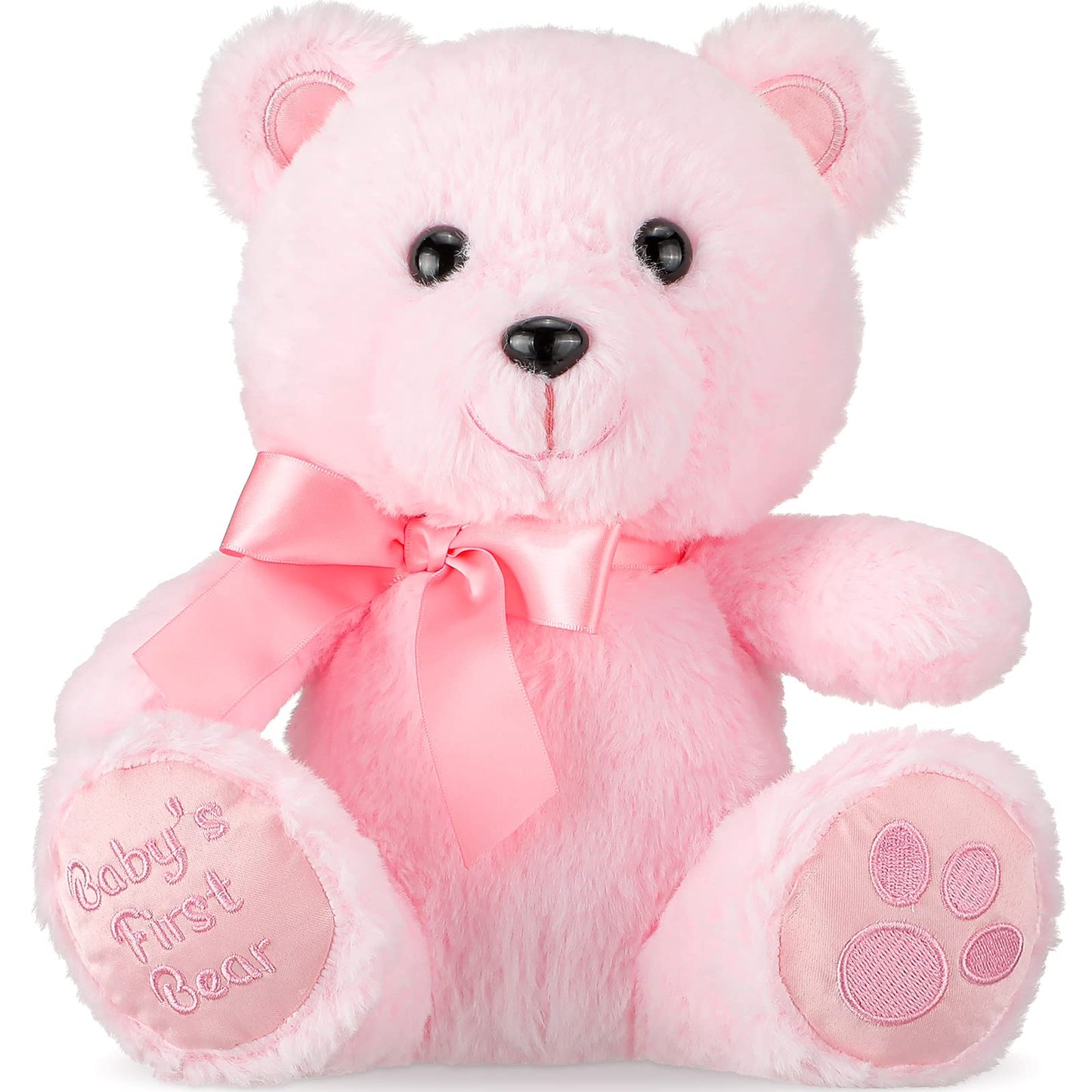 Chalyna 10 Inch Bear Stuffed Animal First Bear Baby Shower Bear Plush Toy for Wedding Birthday Baby Shower Party Favor Gift(Pink