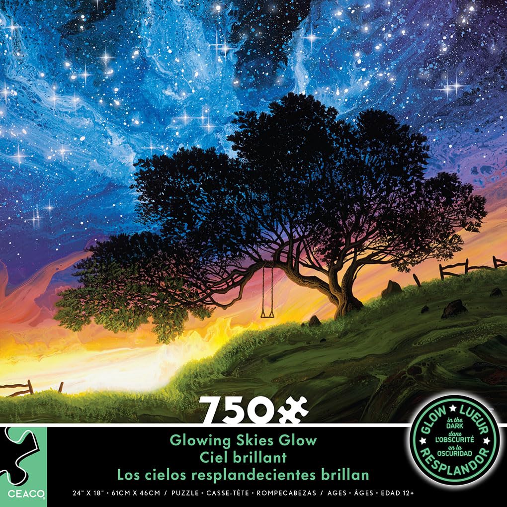 Ceaco - Glow In The Dark - Glowing Skies - 750 Piece Jigsaw Puzzle
