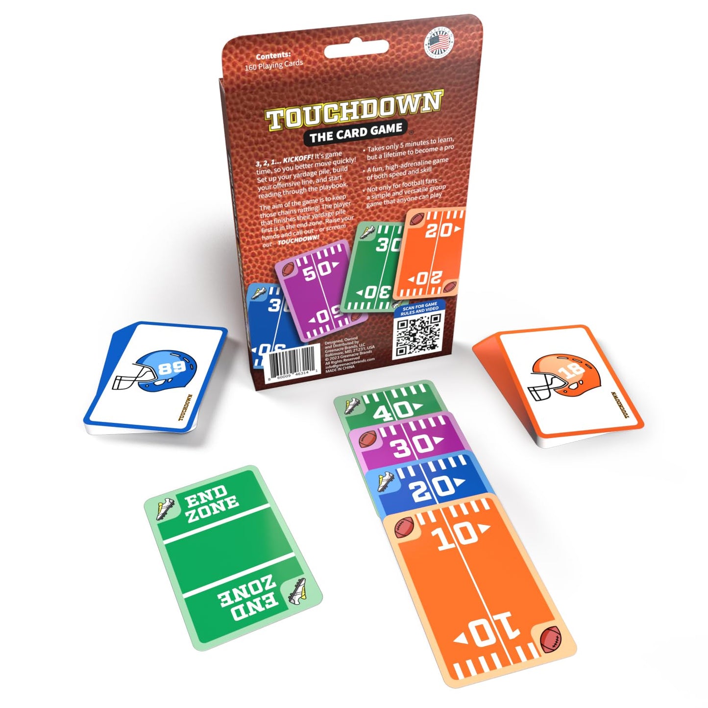 Touchdown! Fun Card Games - The Fast-Paced, Football Themed Card Game That Anyone Can Play, 2-4 Players, Ages 7+, Family Game Ni