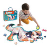 Peaceable Kingdom 43-Piece Shiny Puppy Floor Puzzle for Kids - Fun-Shaped Cardboard Pieces, Ideal for Ages 3 and Up, Model 115402