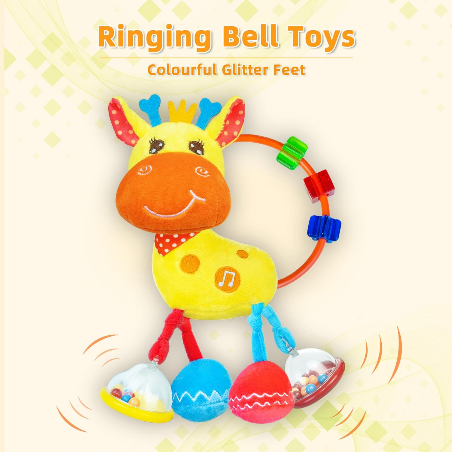 Baby Sensory Toys 0-6 3-6 Months,Infant Baby Musical Stuffed Animal Activity Soft Toys, 3+ Months Rattles Teething Toys For Babi