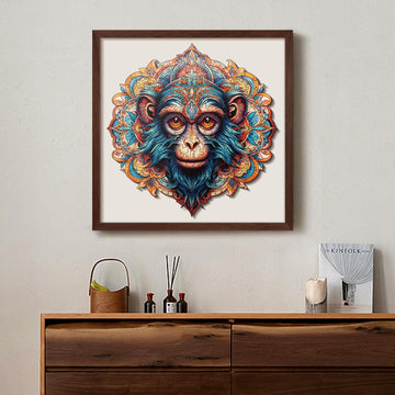 Wooden Puzzles for mature-themeds - 200 Pieces Monkey Unique Shaped Wooden Jigsaw Puzzles for mature-themeds Medium Size 10'' x 10.5'' mature-themed Wood Puzzles for Family Friend Game