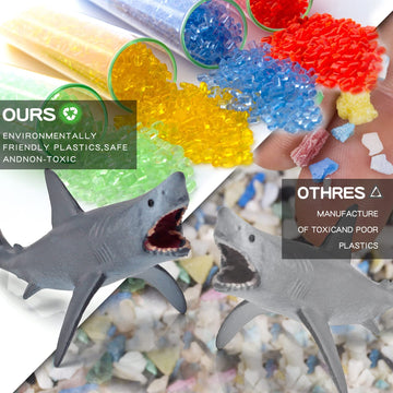 Lc Joycre Arctic Animals Mini Sea Creatures Toys Set - 22Pcs Figurines For Toddlers - Sharks, Sea Turtle & More - Bulk Kids Birt