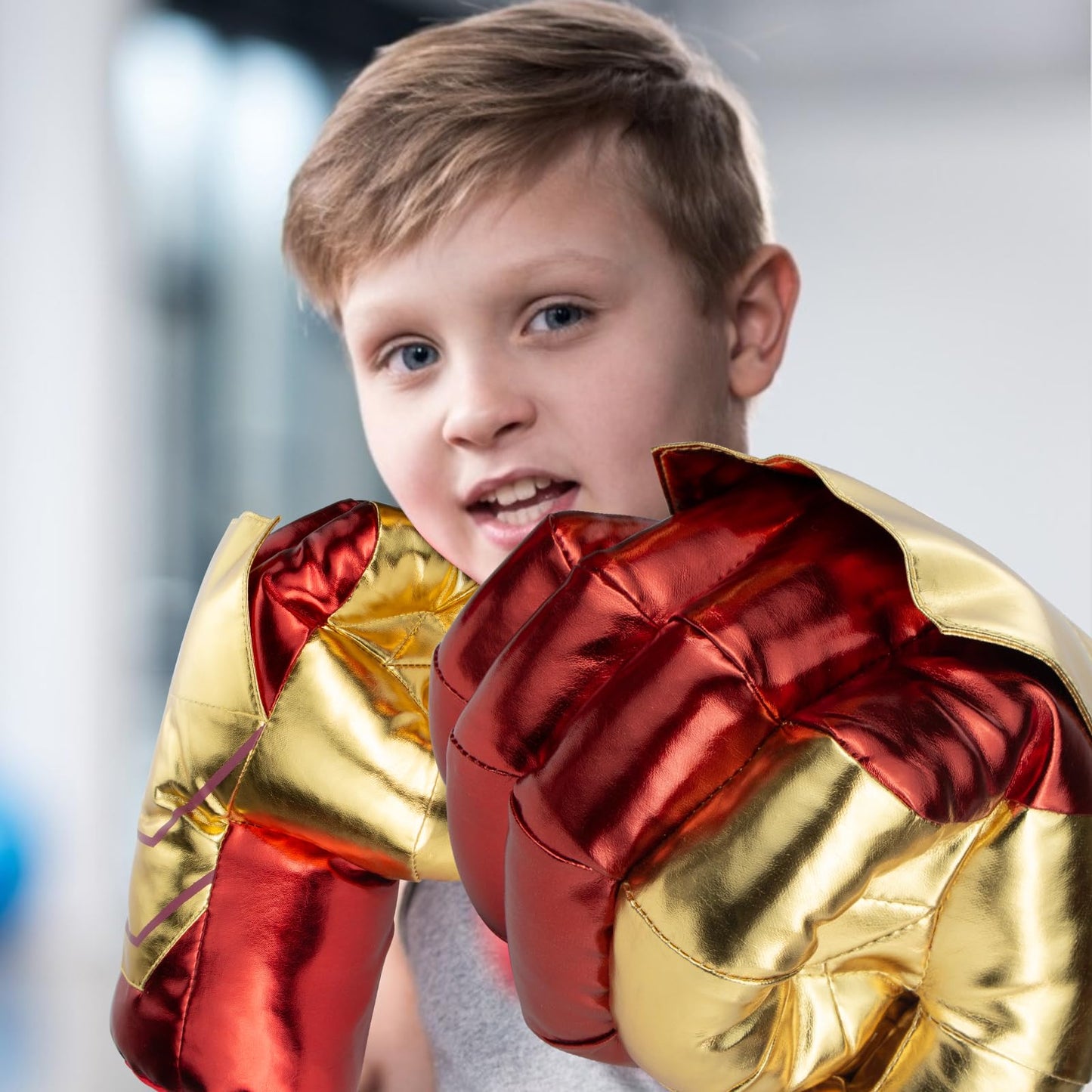 Kids Superhero Gloves,Superhero Hands Kids Soft Plush Cosplay For Boy Girl Christmas Halloween Birthday Gift (Golden)