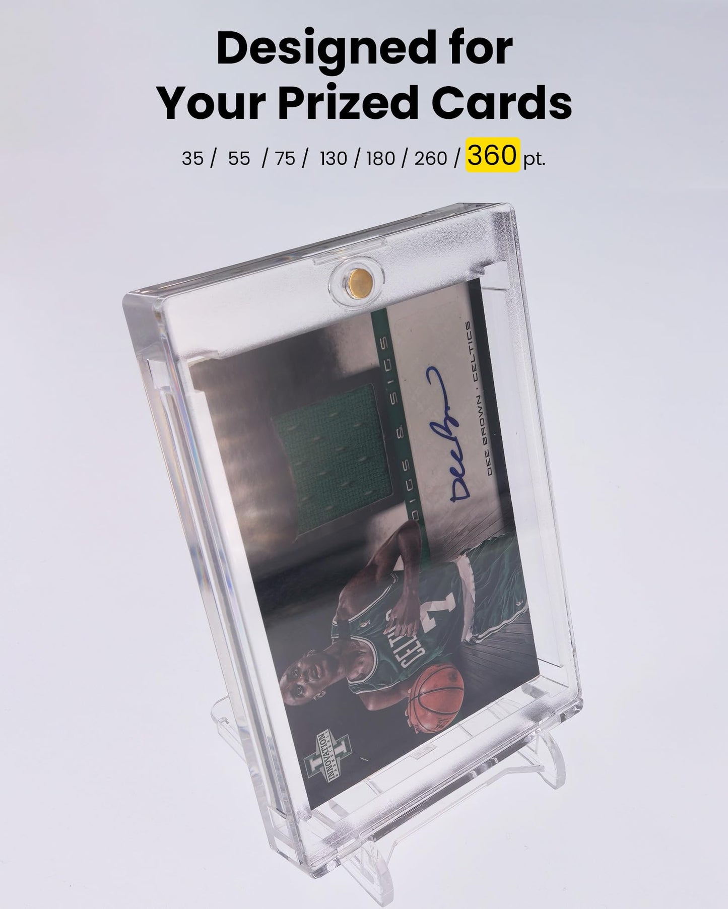 Hyaruat 360Pt Magnetic Card Holders For Trading Cards - 5 Pack Clear One Touch Hard Cases With Stronger Magnet, Uv Protection