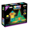 Tytan 60-Piece Glow in The Dark Magnetic Tiles Set, Multi-Color STEM Toy, Plastic, Includes Storage Bag & UV Flashlight