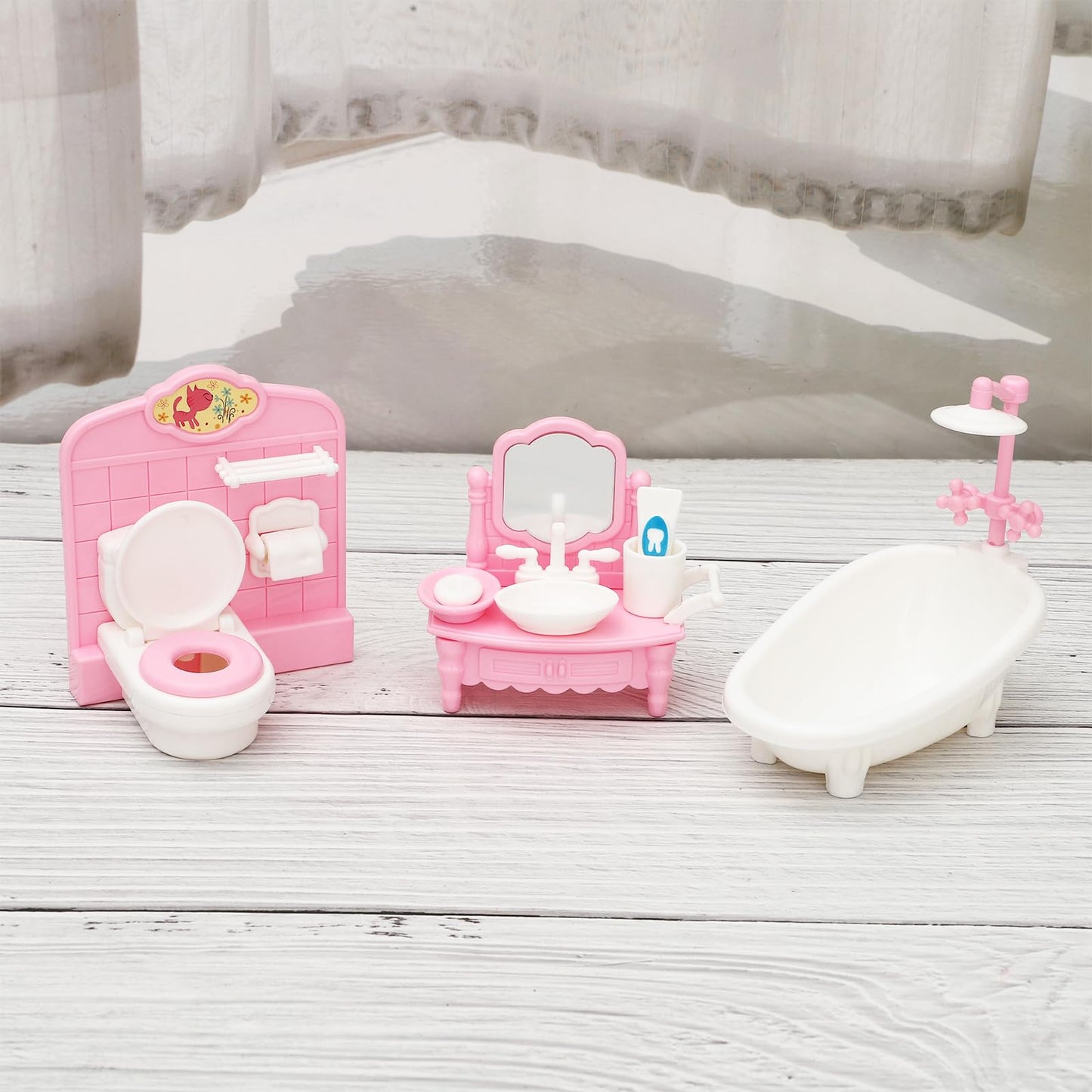 Onest 32 Pieces Dollhouse Furniture Set Mini House Accessories With Bedroom Living Room Bathroom Kitchen Miniature 1:12 Furniture Accessories Model For Kids
