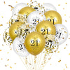 21St Birthday Balloons 15Pcs White Gold Happy 21St Birthday Latex Balloons Confetti Balloons White Gold 21St Anniversary Birthday Party Decoration Balloons For Boys Girls 21St Birthday Supplies12 Inch