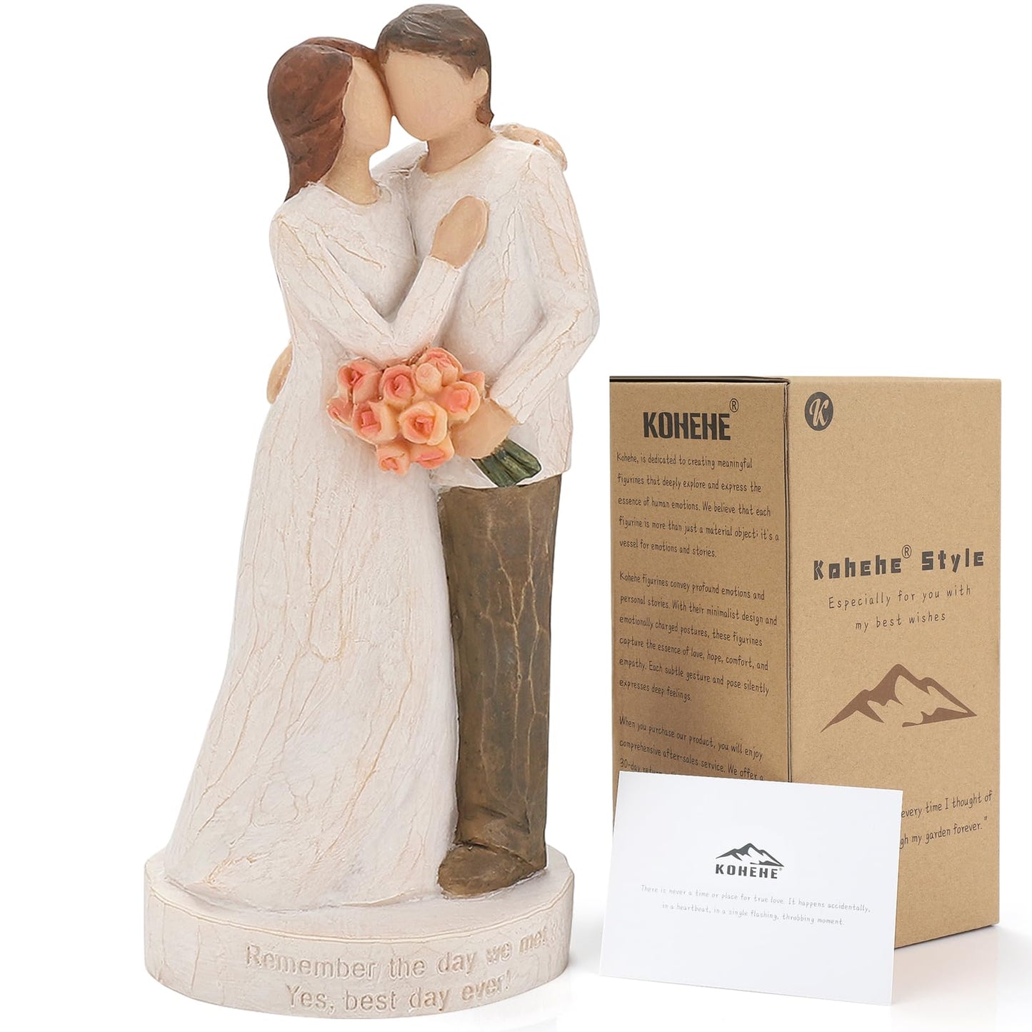 Kohehe Couple Gifts, Anniversary Couple Gift For Women, Wedding Engagement Gifts For Couple, 6.7' Couple Figurines Gift For Birthday Valentines Day Christmas(Couple-Figurine)
