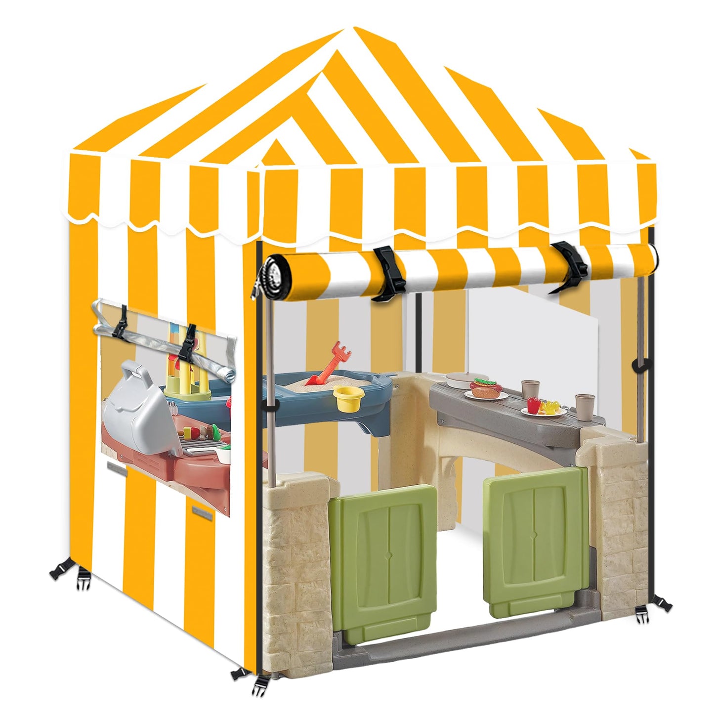 Hmock Kids Playhouse Cover - Suitable For Step 2 & Other Brands - Outdoor Playset Cover (Yellow)