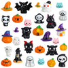 Chunful 30 Pcs Mini Resin Figures Halloween Miniatures Figures Pumpkin Ghost Skull Miniatures Bulk for Halloween Party Favors Ba
