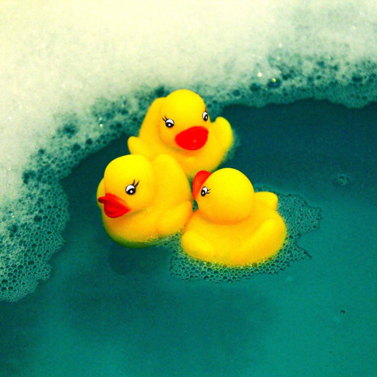 Novelty Place 12Pcs Rubber Duck Float Ducky Baby Bath Shower Toy, Yellow Mini Bath Duckies For Toddlers And Kids Birthday Gift P