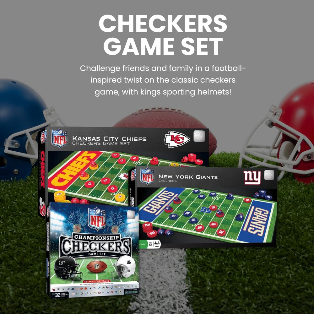 MasterPieces Family Game - NFL Las Vegas Raiders Checkers - Officially Licensed Board Game for Kids & Adults