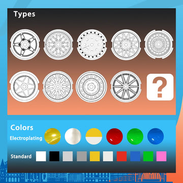 Mixed 10 Set 1/64 Wheels And Tires (10 Mixed Rlc Slicks)