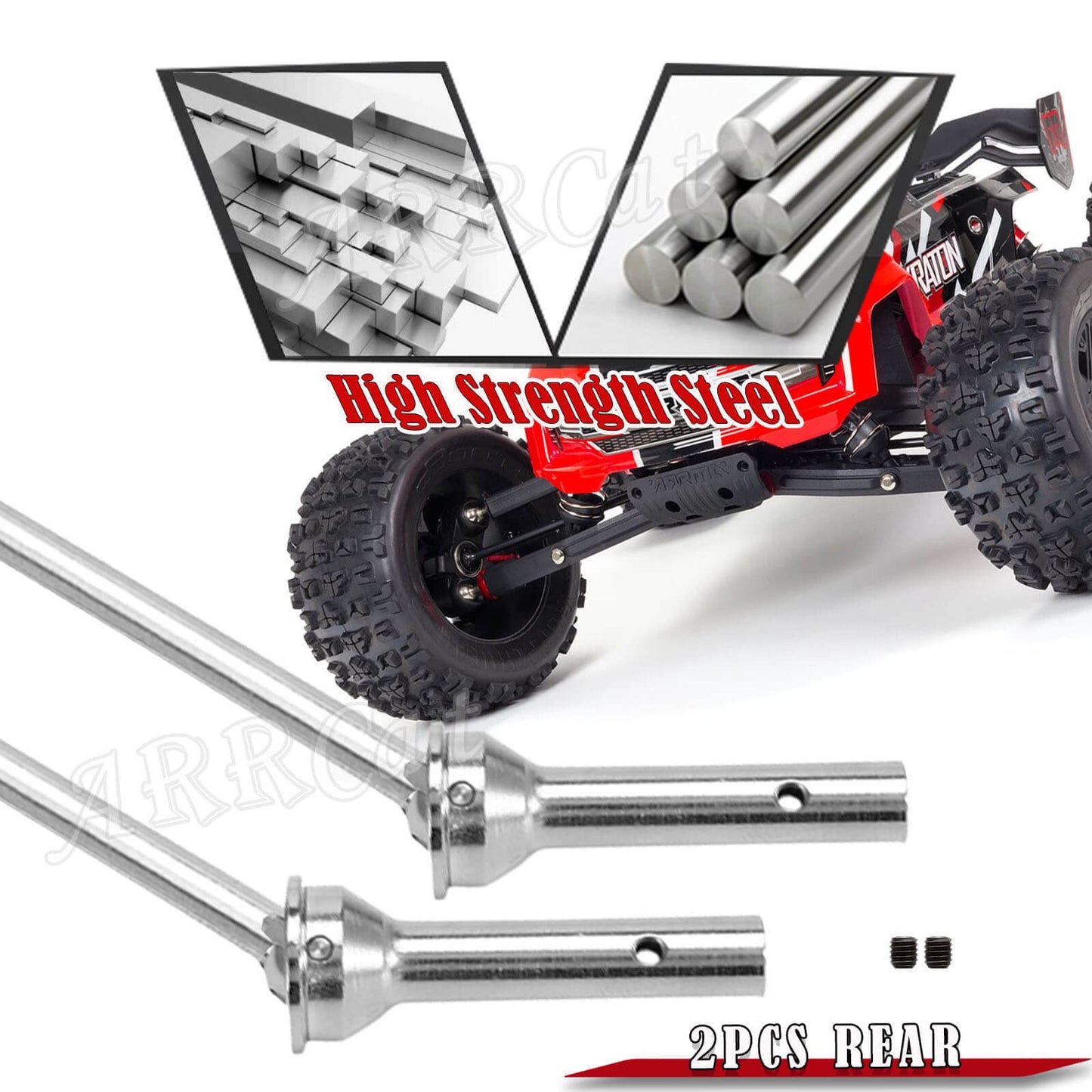 Rear Drive Shaft Upgrades Part for Arrma 1/8 Kraton 6S BLX Outcast 6S BLX Notorious 6S BLX,ARRCat 2pcs Drive Shaft Upgrades Part