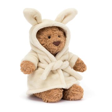 Jellycat Bartholomew Bear With Bathrobe Stuffed Animal, 10 Inches | Teddy Bear Plush | Soft & Huggable | Classic Children'S Gift
