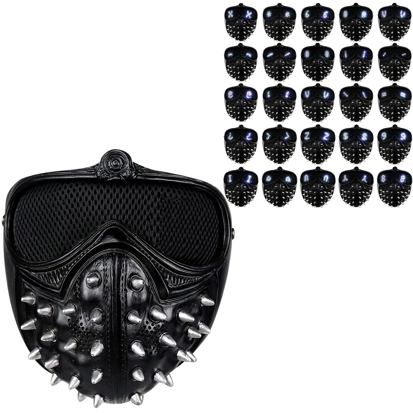 Watch Dogs Mask Wrench Marcus Legion Led 25 Expression Change Cosplay Halloween Prop Resin (Expression Change)