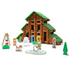 SainSmart Jr. Wooden Logs Cabin Set - 214 PCS Extra Large Building Toy for Ages 3+, Brown Creative Construction Gift