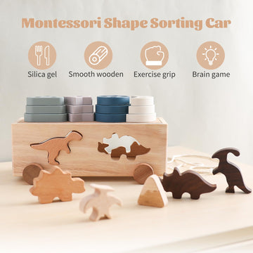 Montessori Shape Sorter Toys For Toddler 1-3, Silicone Alphabet Letters Baby Puzzles & Flash Cards, Fine Motor Skills Preschool