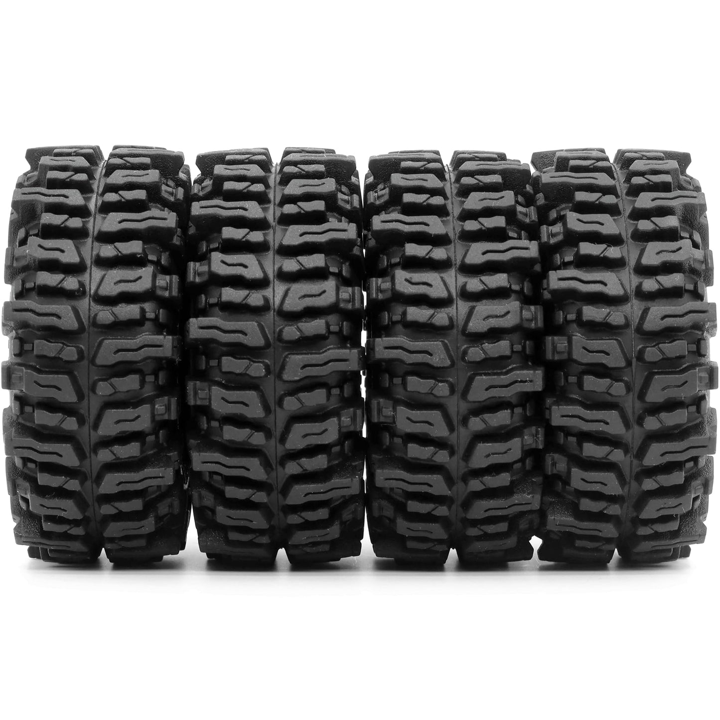 HOBBYSOUL 1.0 Mud Slingers Tires 64 * 25mm Super Soft Sticky 1.0 Crawler Tires for RC 1/24 AX24 SCX24 FCX24 1/18 TRX4M Upgrade