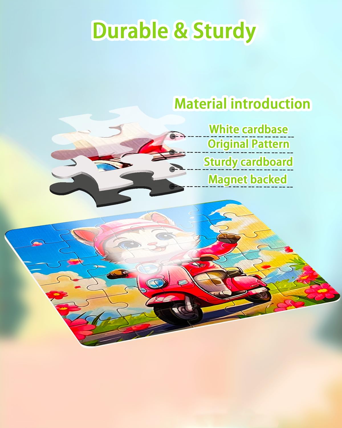 Magnetic Puzzles for Kids Ages 4-8, 3 in 1 Toddler Travel Puzzles, Animal Car Activities Toy for Boys Girls 4-6, Preschool Learn