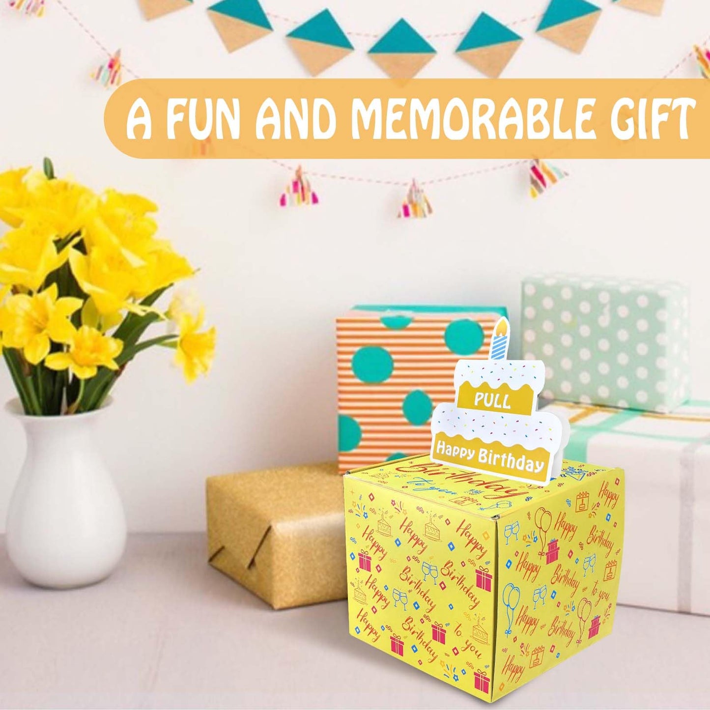 Happy Birthday Day Money Box for Cash Gift Pull,Money Gift Boxes for Cash,Money Box for Cash Gift Colourful Money Holder for Cas