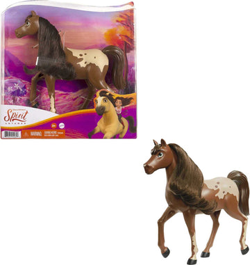 Mattel Spirit Untamed Chestnut Pinto Horse, 8-Inch with Moving Head, Perfect Gift for Horse Fans Ages 3 and Up