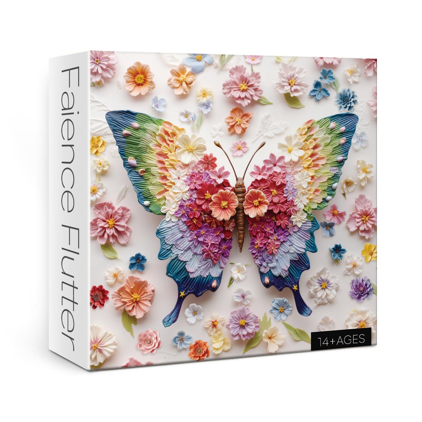 Colorful Flower Butterfly Puzzles for Adults 1000 Pieces Art, Beautiful Nature Spring Floral Jigsaw Puzzles, Pretty Rose Daisy C