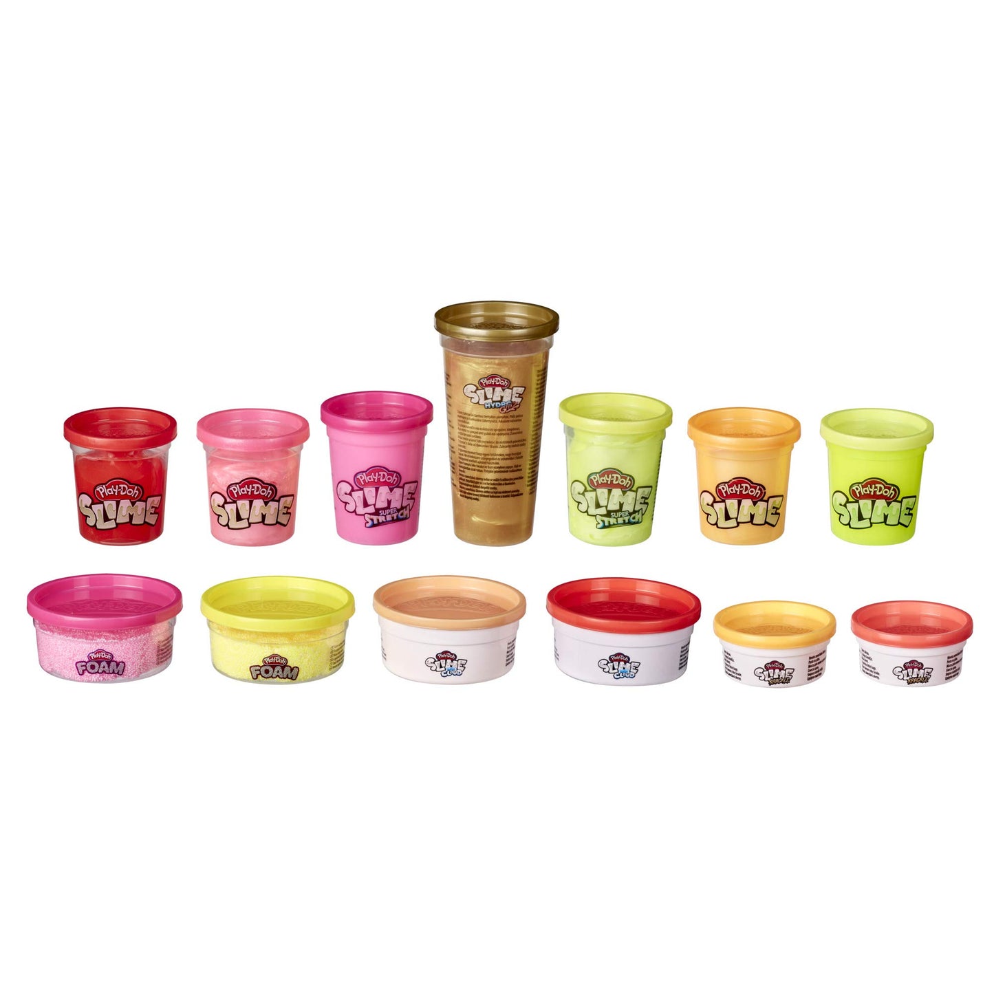 Play-Doh Foam And Play-Doh Slime: Super Cloud, Hydroglitz, Super Stretch, And Krackle 13 Multipack Bundle Of Summer Colors For Kids 3 Years And Up, Non-Toxic (Amazon Exclusive)