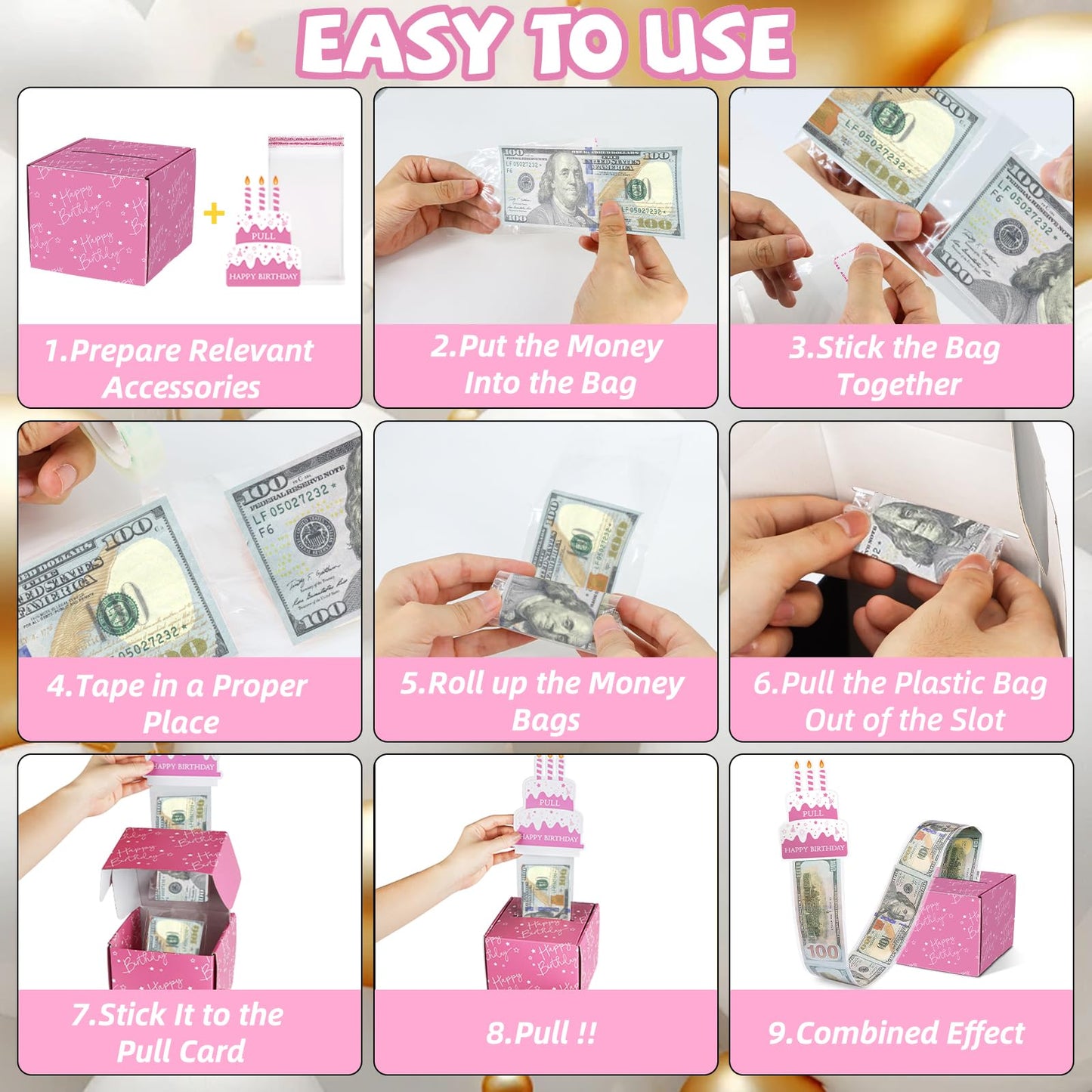 Wenmthg Happy 30Th Birthday Money Box For Cash Gift Pull - 30Th Birthday Gifts For Girls Boys - 30Th Birthday Surprise Gift Box