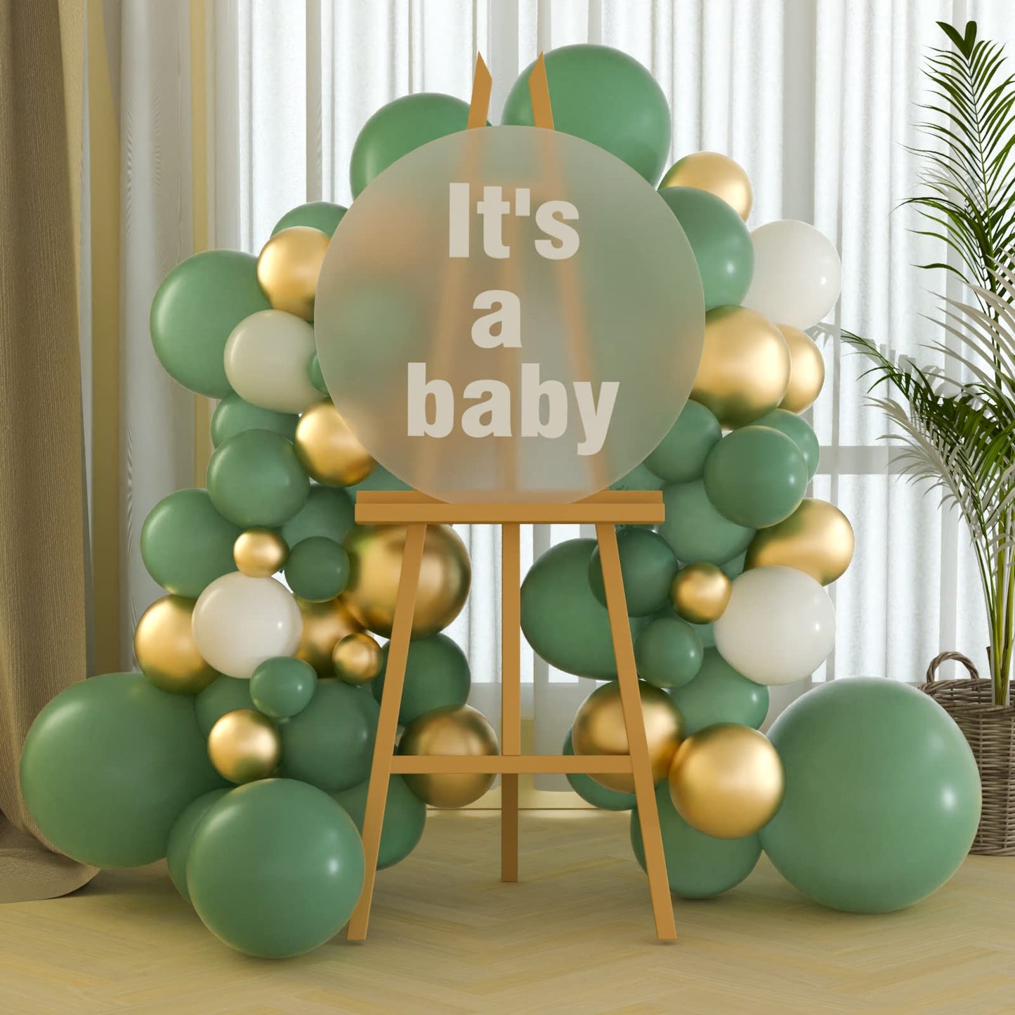 Tuparka Sage Green Balloons 102 Pcs Green Balloons Garland Arch Kit 18 12 10 5 Inches Party Balloons For Baby Shower Birthday Wedding Bridal Shower Party Decor