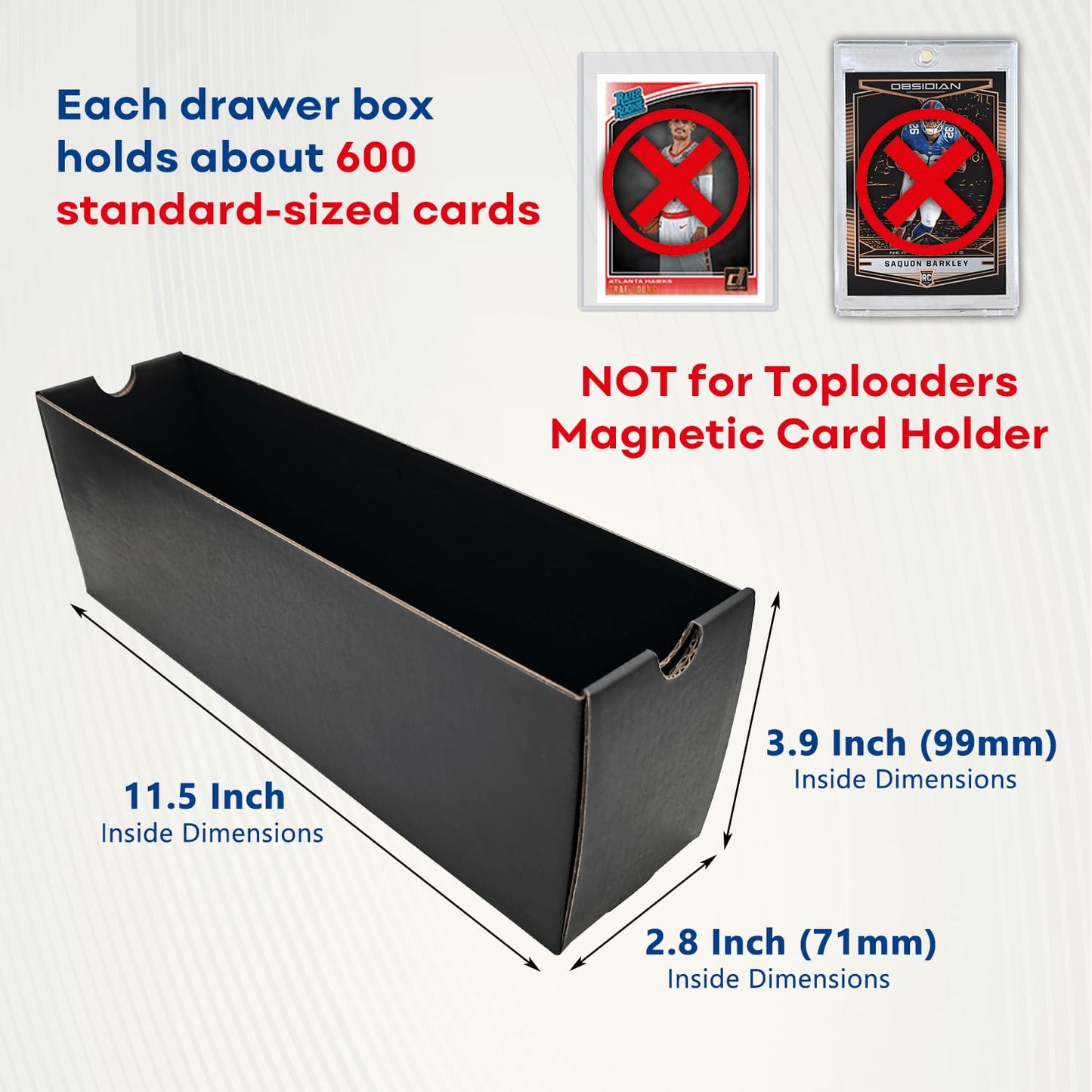 Fageverld Trading Cardboard Card Storage Box - With 12 600-Count & 50 Card Dividers, Collectors Card Organizer Box For Mtg Baseb