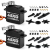 Smraza 45KG Coreless Servo Motor High Torque Steering: 2pcs 8.4V Waterproof Servo Digital Full Metal Gear Servo for RC 1/10 1/8