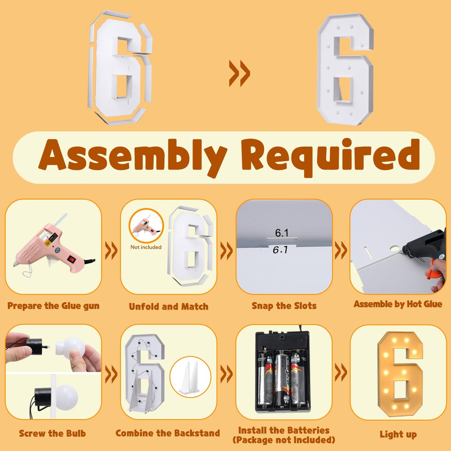 Imprsv 4Ft Marquee Numbers, Light Up Numbers For 60Th Birthday Decorations, Marquee Light Up Letters Anniversary Party Decor, Mo