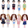 Lembani Mini Dolls Set - 10 Pieces (5 Boy & 5 Girl) - 5 Inch Plastic Dolls for Dollhouse - Kids Gifts - Model 011 - Multiple Colors