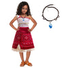 Keaiyouhuo Girls Adventure Outfit Dress Princess Dress Up Halloween Costumes With Necklace