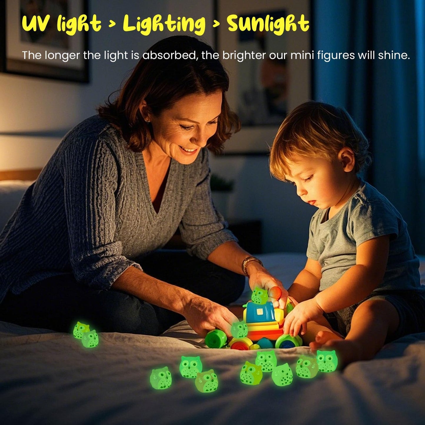 Fexia 30Pcs Mini Resin Owls Collection Mini Resin Animals To Hide Tiny Glow In The Dark Figures For Aquariums Dollhouses Fairy G