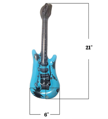 Zugar Land Rock Inflatable Mini Guitars (21 Inches) Vinyl. Perfect Party Favor, Dj Dance 80S Rocker (Mini Rock-N-Roll 6 Pink & 6 Blue (12 Pack))