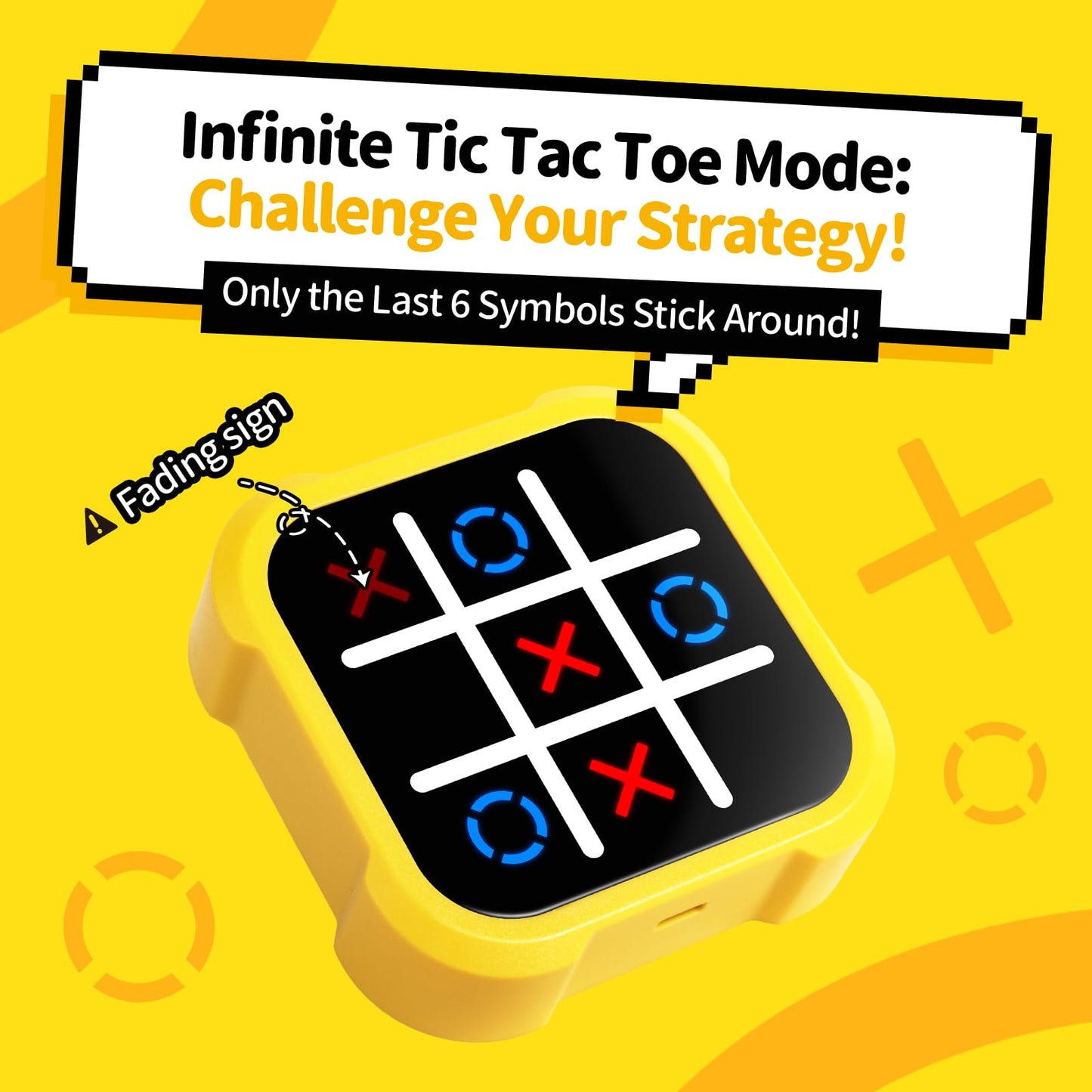 Easemom Handheld Electric Puzzle Game Console - Tic Tac Toe Game Educational Road Trip Activities For Kids - Board Games, Juegos