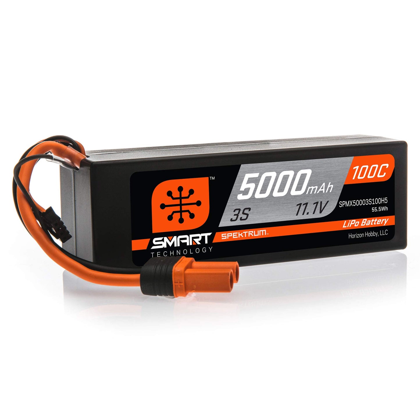 Spektrum 11.1V 5000mAh 3S 100C Smart Hardcase LiPo Battery: IC5, SPMX50003S100H5